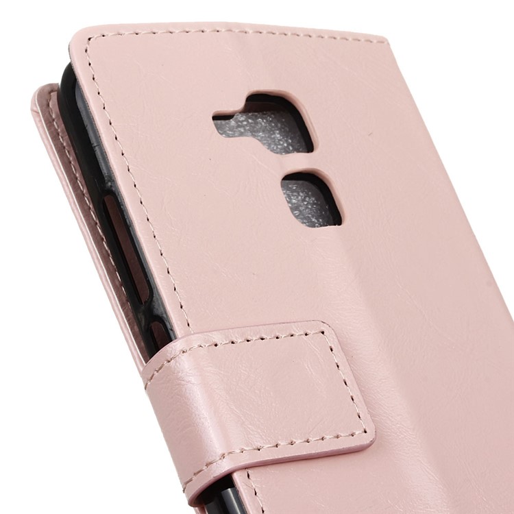 Crazy Horse Leather Wallet Cover Case for Huawei Honor 5c / GT3 - Pink-7