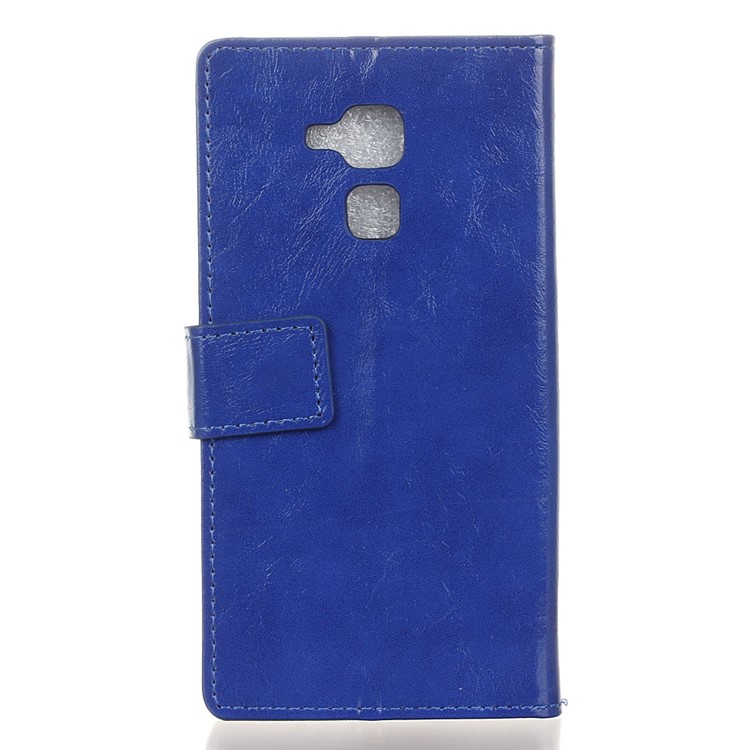 Crazy Horse Magnetic Leather Wallet Case for Huawei Honor 5c / GT3 - Blue-2