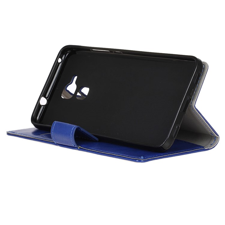 Crazy Horse Magnetic Leather Wallet Case for Huawei Honor 5c / GT3 - Blue-4