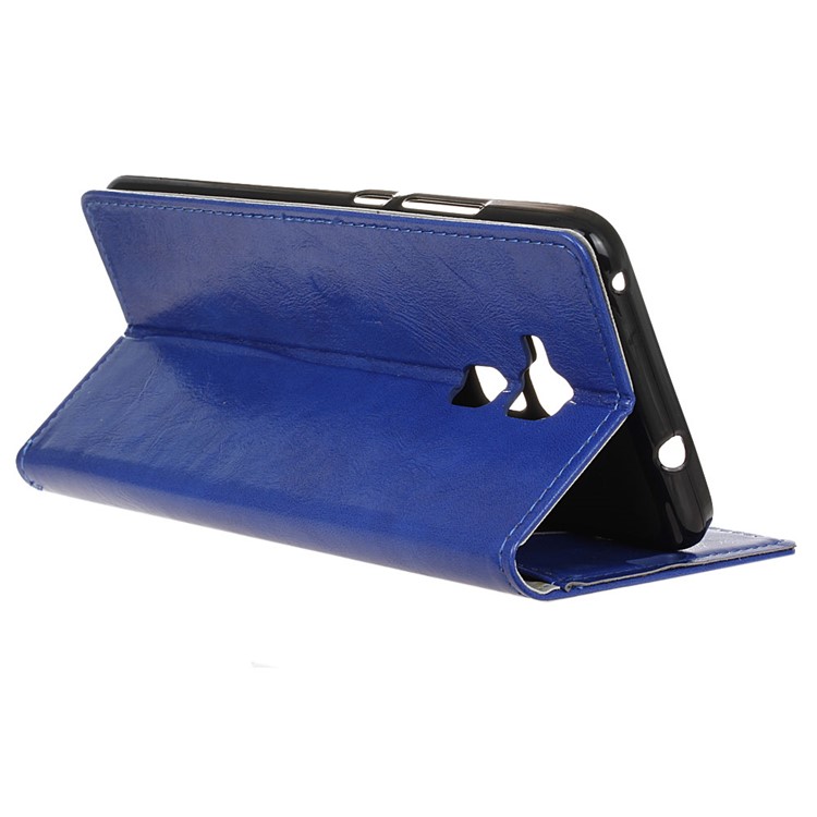 Crazy Horse Magnetic Leather Wallet Case for Huawei Honor 5c / GT3 - Blue-5