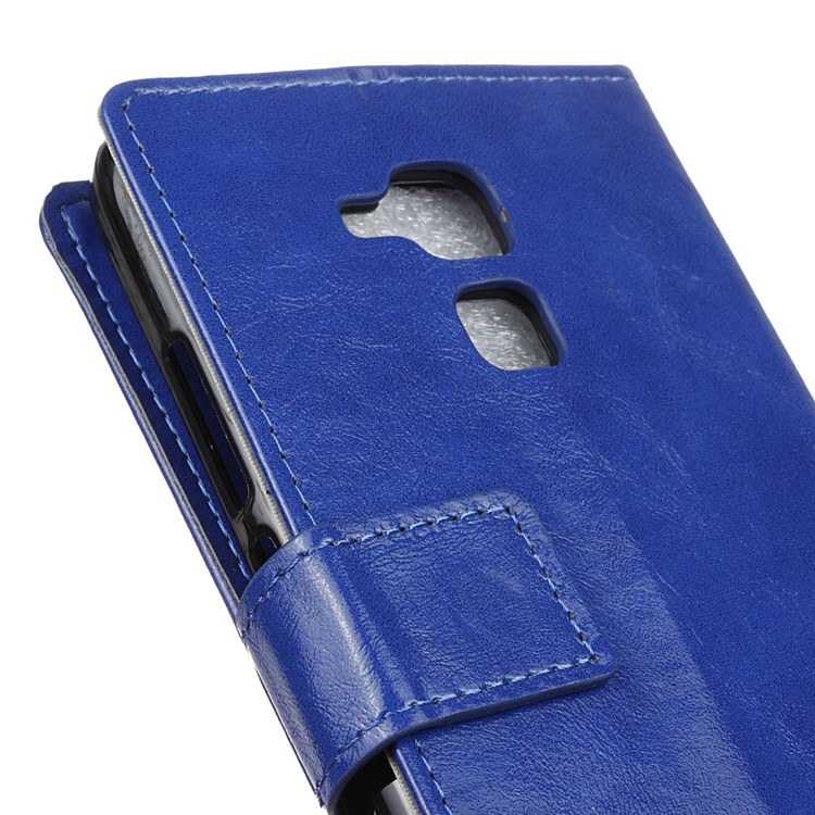 Crazy Horse Magnetic Leather Wallet Case for Huawei Honor 5c / GT3 - Blue-7