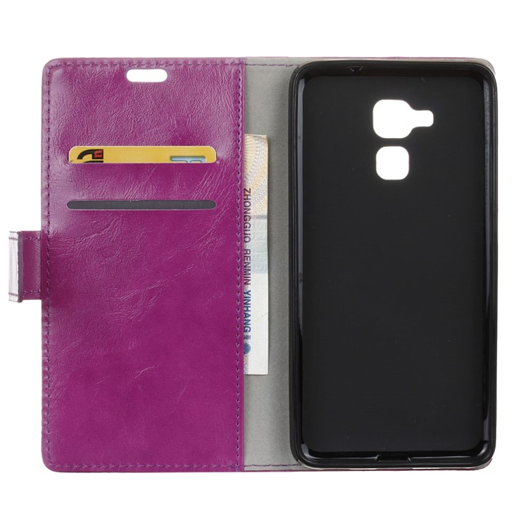 Crazy Horse PU Leather Wallet Case for Huawei Honor 5c / GT3 - Purple-3