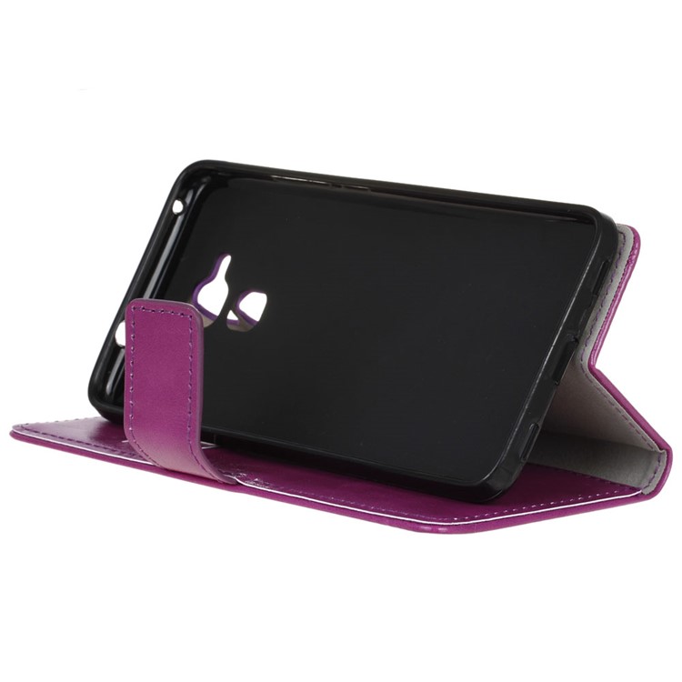 Crazy Horse PU Leather Wallet Case for Huawei Honor 5c / GT3 - Purple-4