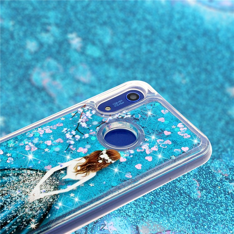For Huawei Y6 (2019, with Fingerprint Sensor)/Y6 Prime (2019)/Honor 8A Embossed Printing Glitter Powder TPU Casing - Girl-2
