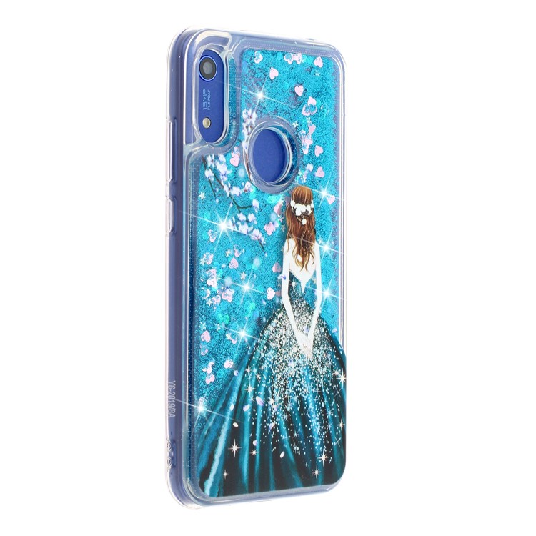 For Huawei Y6 (2019, with Fingerprint Sensor)/Y6 Prime (2019)/Honor 8A Embossed Printing Glitter Powder TPU Casing - Girl-4