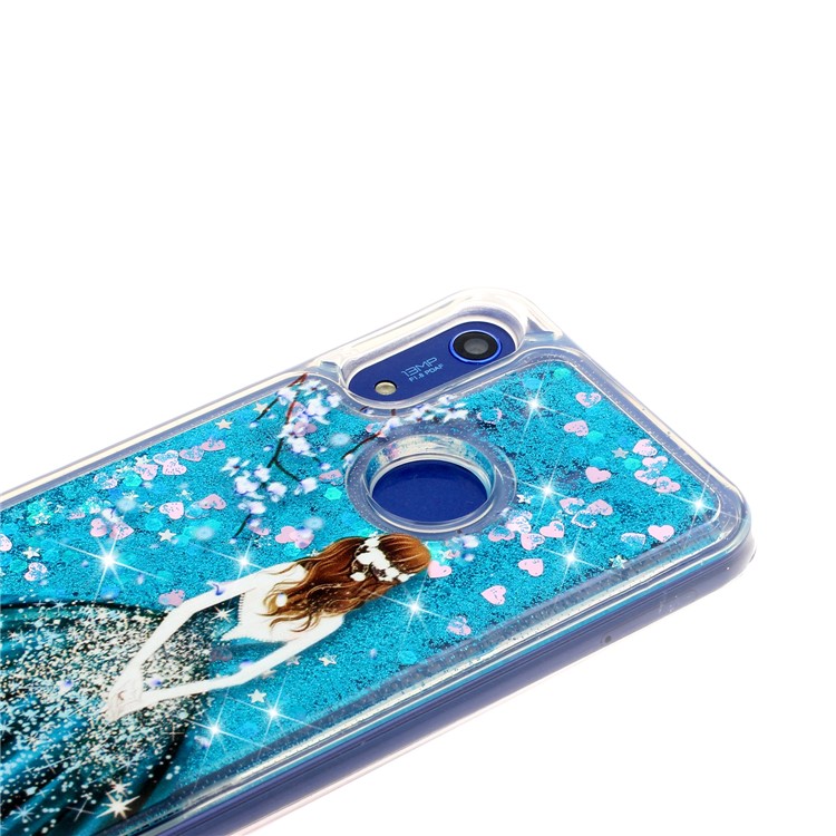 For Huawei Y6 (2019, with Fingerprint Sensor)/Y6 Prime (2019)/Honor 8A Embossed Printing Glitter Powder TPU Casing - Girl-5