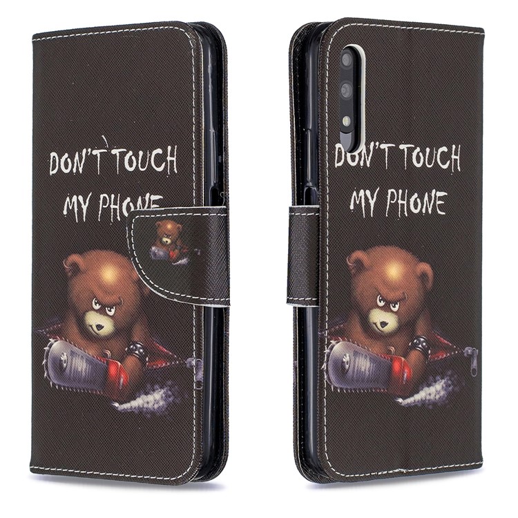 Funda De Cuero Con Estampado De Billetera De Cuero Para Huawei Honor 9X / Honor 9X Pro - Oso Y Sus Advertencias-4