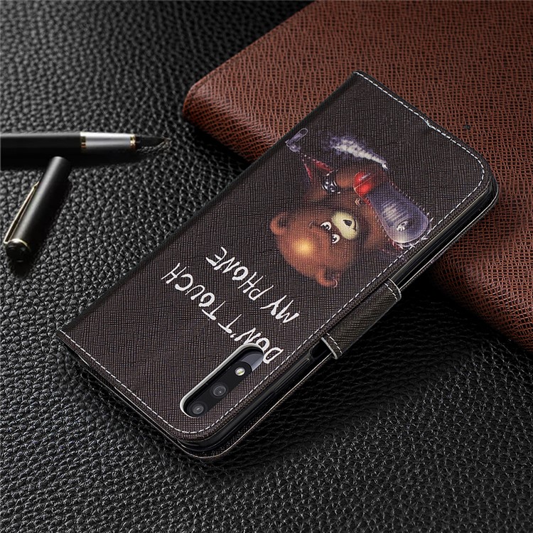 Funda De Cuero Con Estampado De Billetera De Cuero Para Huawei Honor 9X / Honor 9X Pro - Oso Y Sus Advertencias-8
