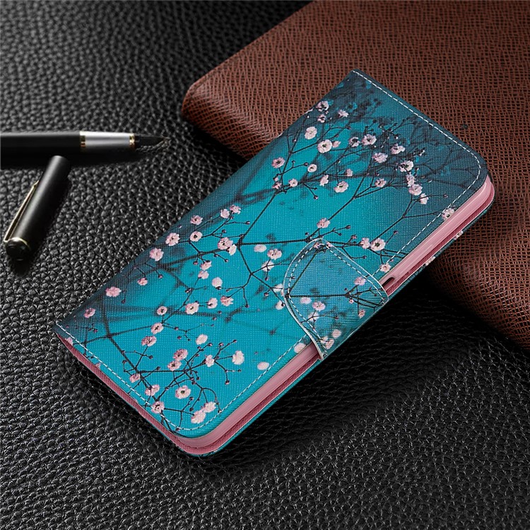 Funda De Cuero Con Estampado De Billetera De Cuero Para Huawei Honor 9X / Honor 9X Pro - árbol Con Flores-15