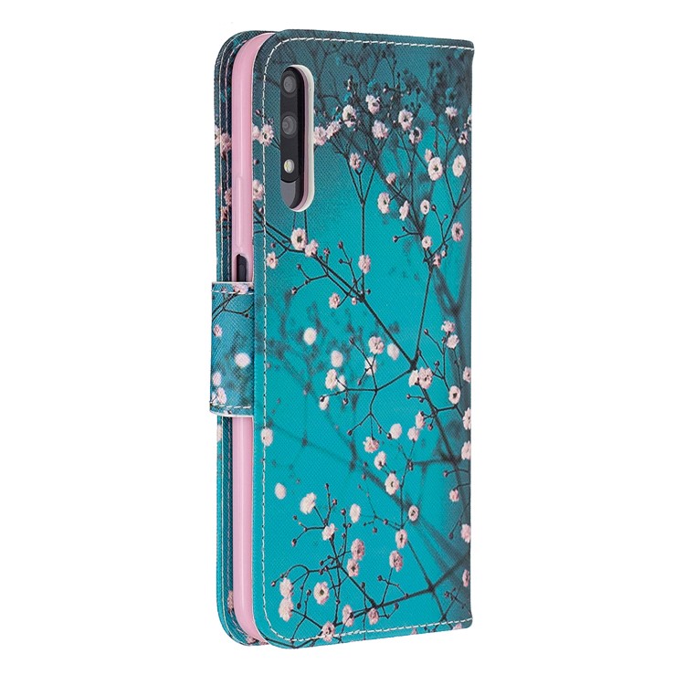 Funda De Cuero Con Estampado De Billetera De Cuero Para Huawei Honor 9X / Honor 9X Pro - árbol Con Flores-3
