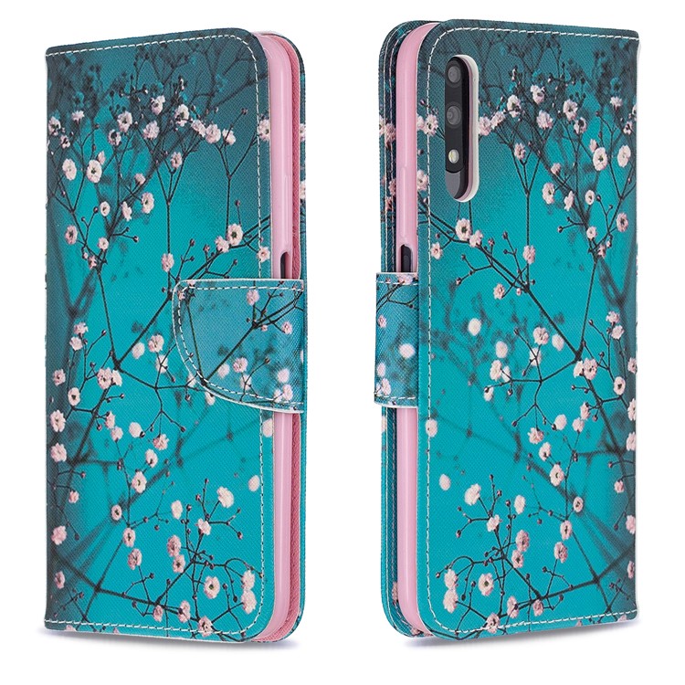 Funda De Cuero Con Estampado De Billetera De Cuero Para Huawei Honor 9X / Honor 9X Pro - árbol Con Flores-4