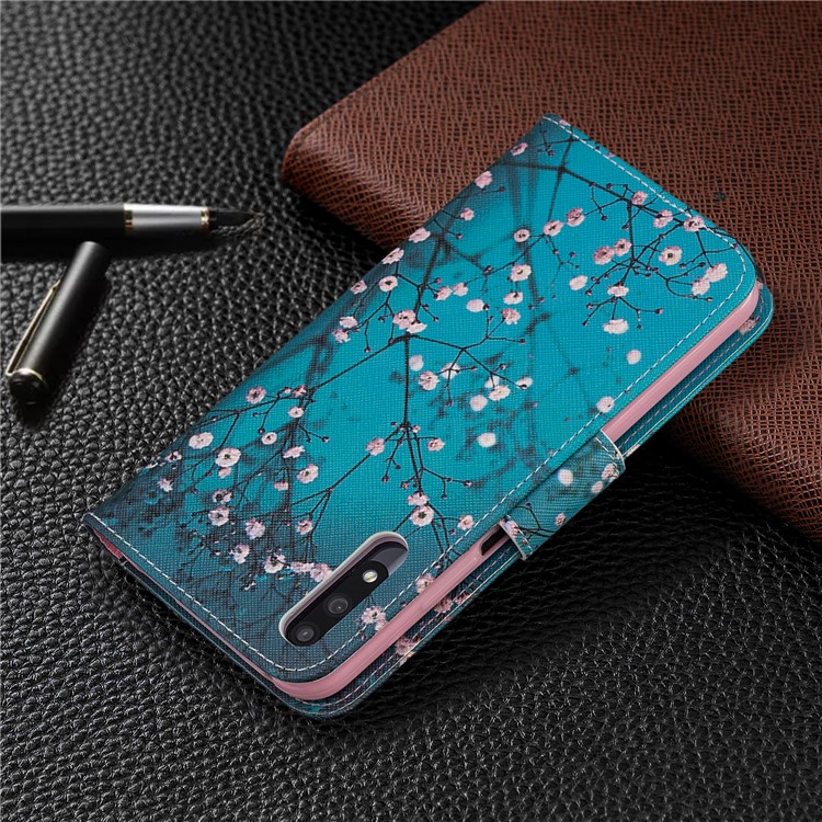 Funda De Cuero Con Estampado De Billetera De Cuero Para Huawei Honor 9X / Honor 9X Pro - árbol Con Flores-8