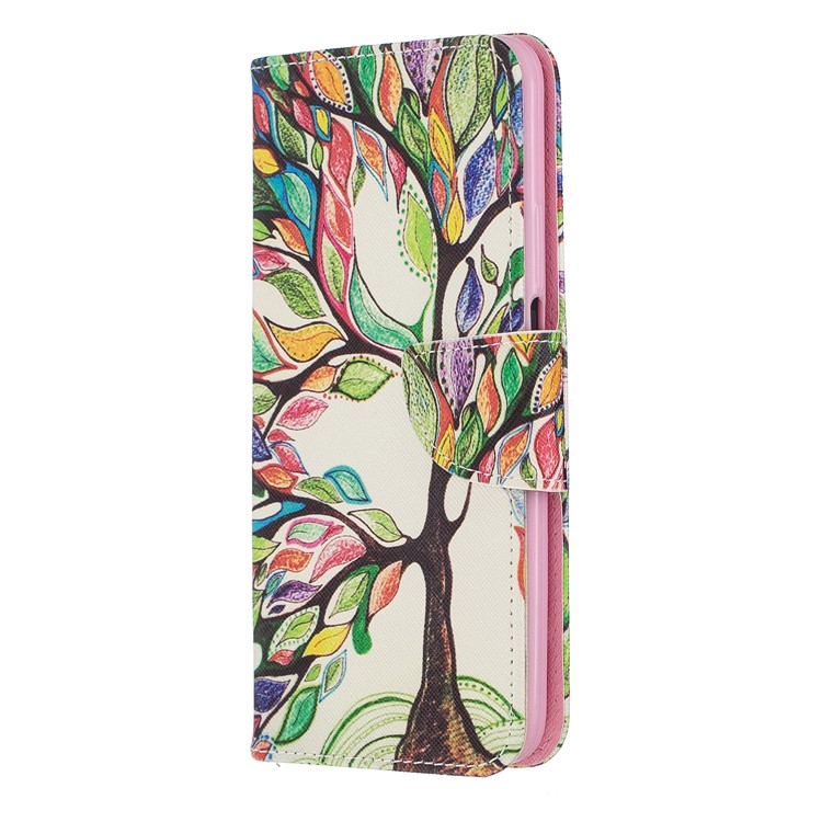 Funda De Cuero Con Estampado De Billetera De Cuero Para Huawei Honor 9X / Honor 9X Pro - árbol Coloreado-2