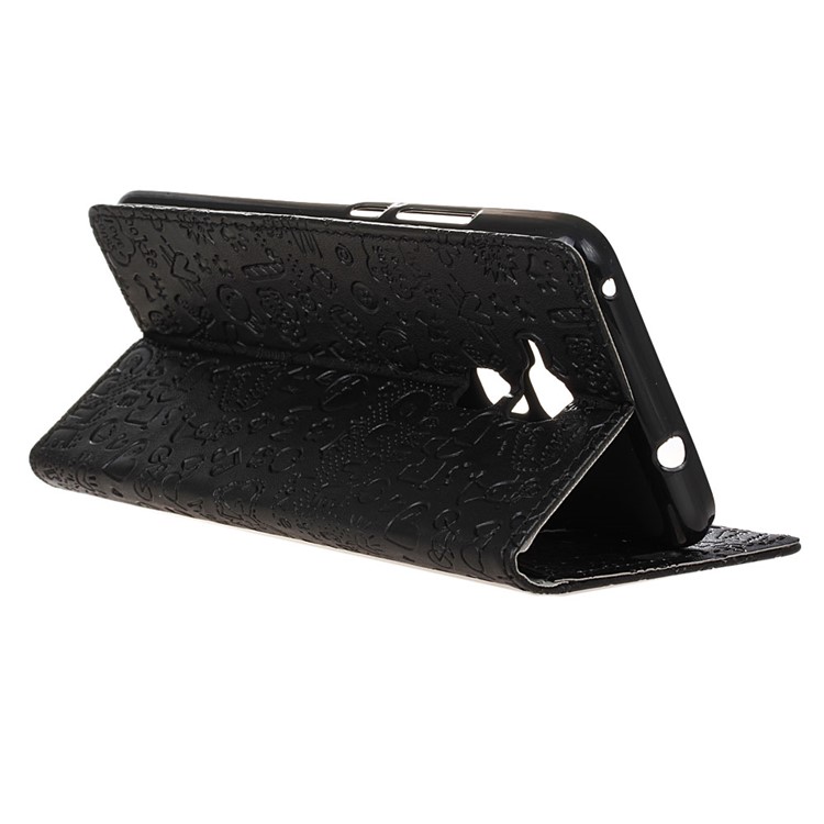 Cartoon Graffiti Flip Leather Wallet Case for Huawei Honor 5c / GT3 - Black-5