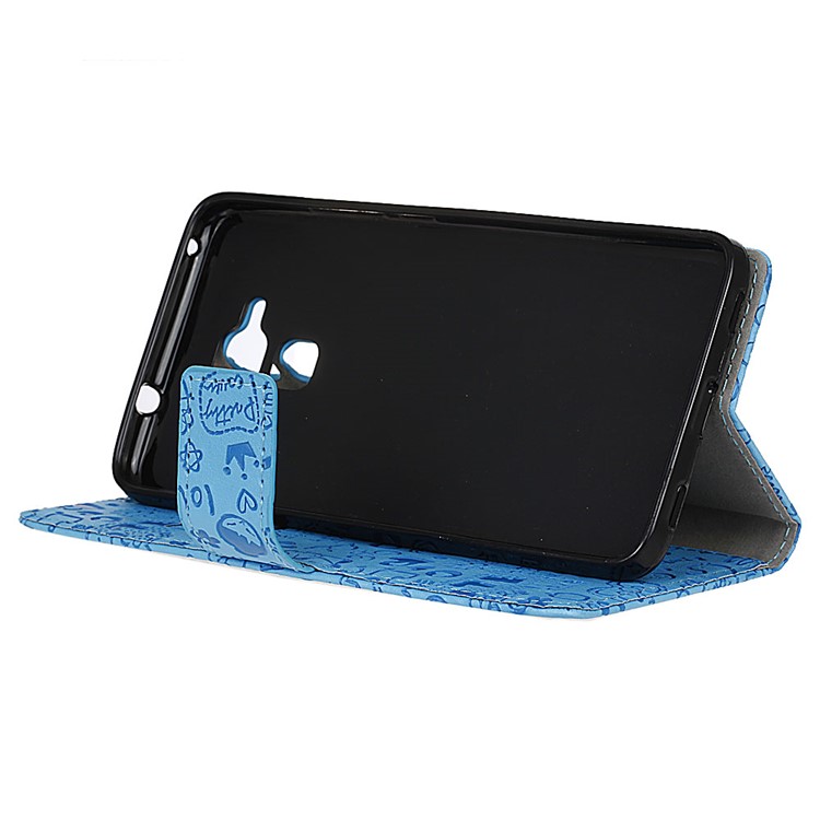 Cartoon Graffiti Stand Leather Phone Case for Huawei Honor 5c / GT3 - Blue-4