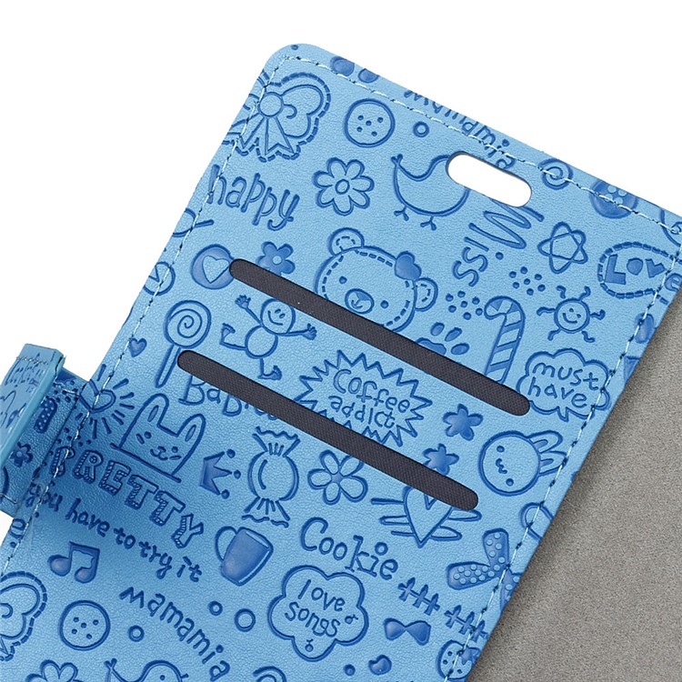 Cartoon Graffiti Stand Leather Phone Case for Huawei Honor 5c / GT3 - Blue-6