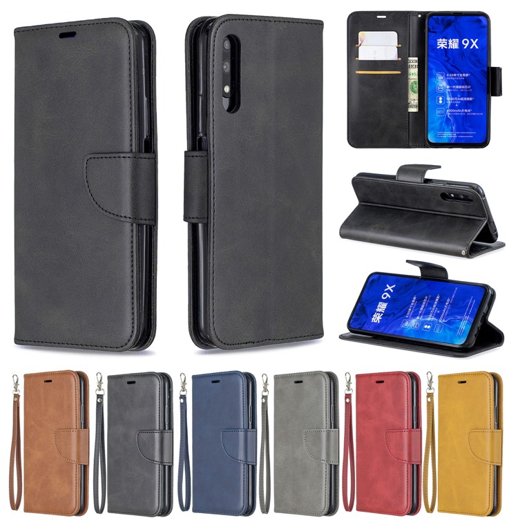 PU Leather Wallet Stand Phone Shell Cover for Huawei Honor 9X / Honor 9X Pro - Black-10