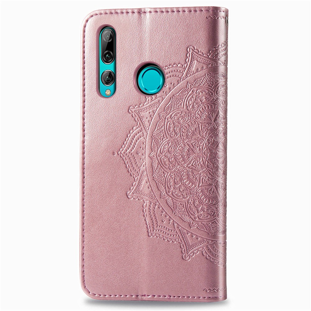 Embossed Mandala Flower Leather Wallet Phone Case for Huawei Y9 Prime 2019 - Rose Gold-4