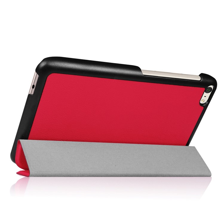 Tri-fold Stand Leather Cover for Huawei MediaPad M2 7.0 - Red-4