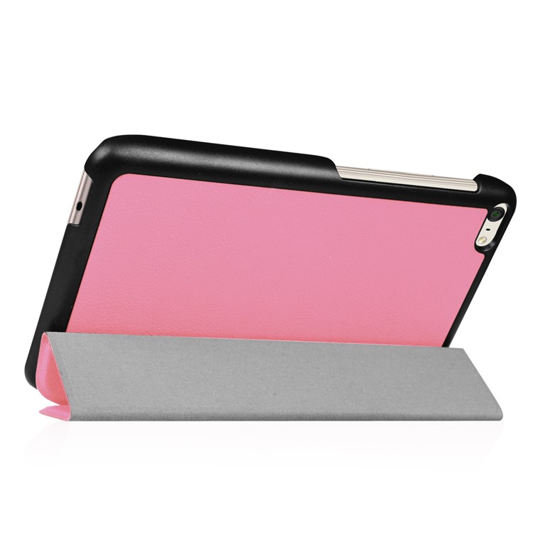 Tri-fold Stand PU Leather Case for Huawei MediaPad M2 7.0 - Pink-4