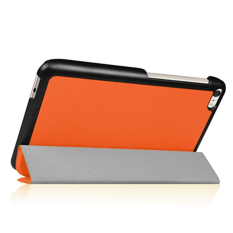 Tri-fold Stand PU Leather Cover for Huawei MediaPad M2 7.0 - Orange-4
