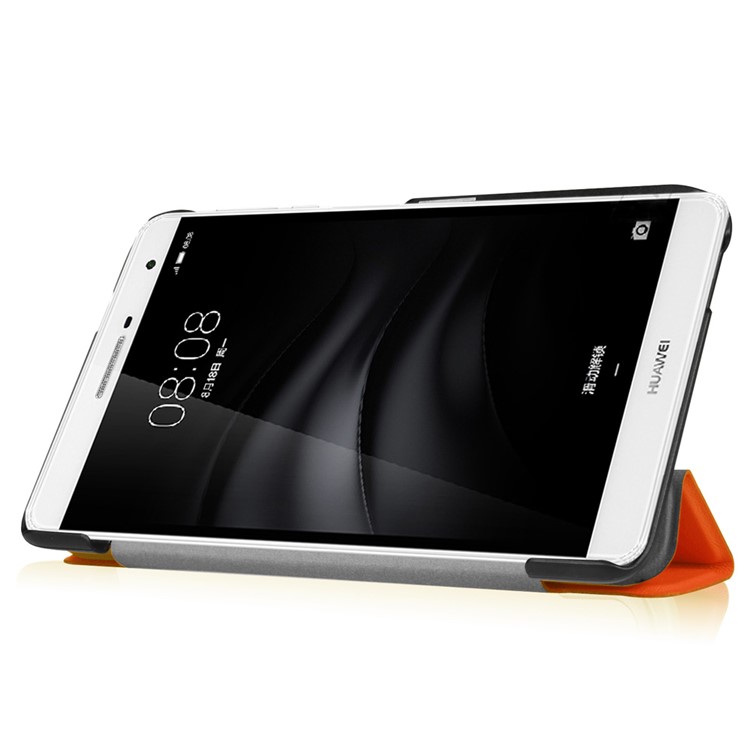 Tri-fold Stand PU Leather Cover for Huawei MediaPad M2 7.0 - Orange-5