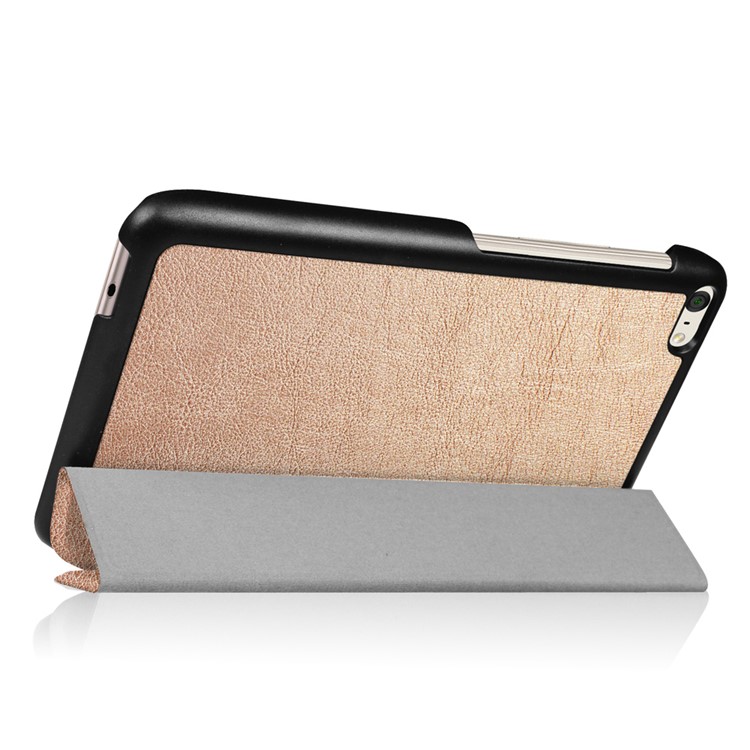 Tri-fold Stand PU Leather Shell for Huawei MediaPad M2 7.0 - Rose Gold-4