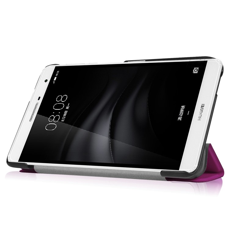 Tri-fold Stand Leather Case for Huawei MediaPad M2 7.0 - Purple-5
