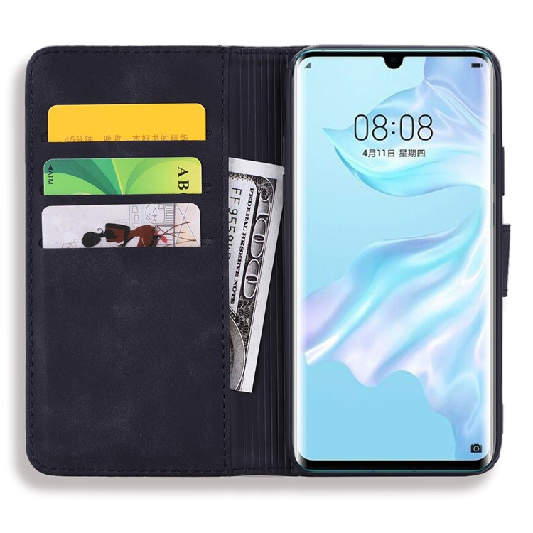 Imprint Mandala Flower Stand Wallet Leather Case Shell Cover for Huawei P30 Pro - Black-12