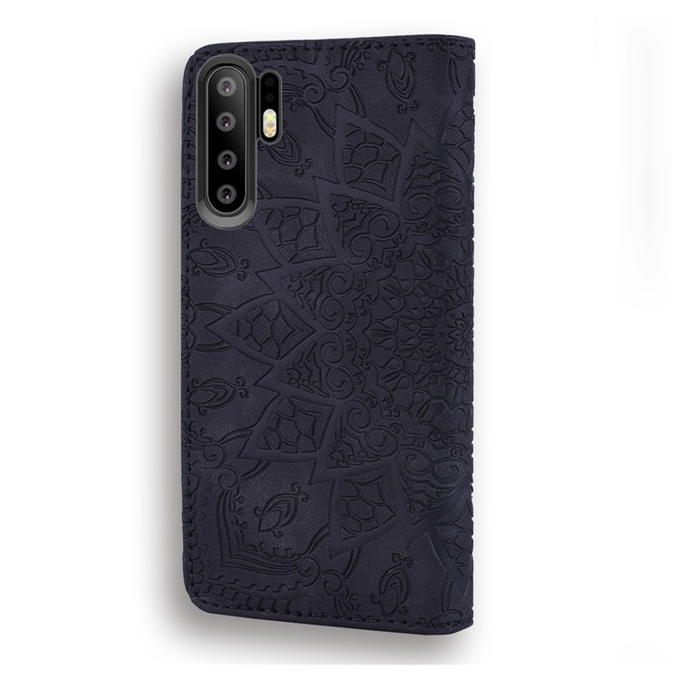Imprint Mandala Flower Stand Wallet Leather Case Shell Cover for Huawei P30 Pro - Black-3