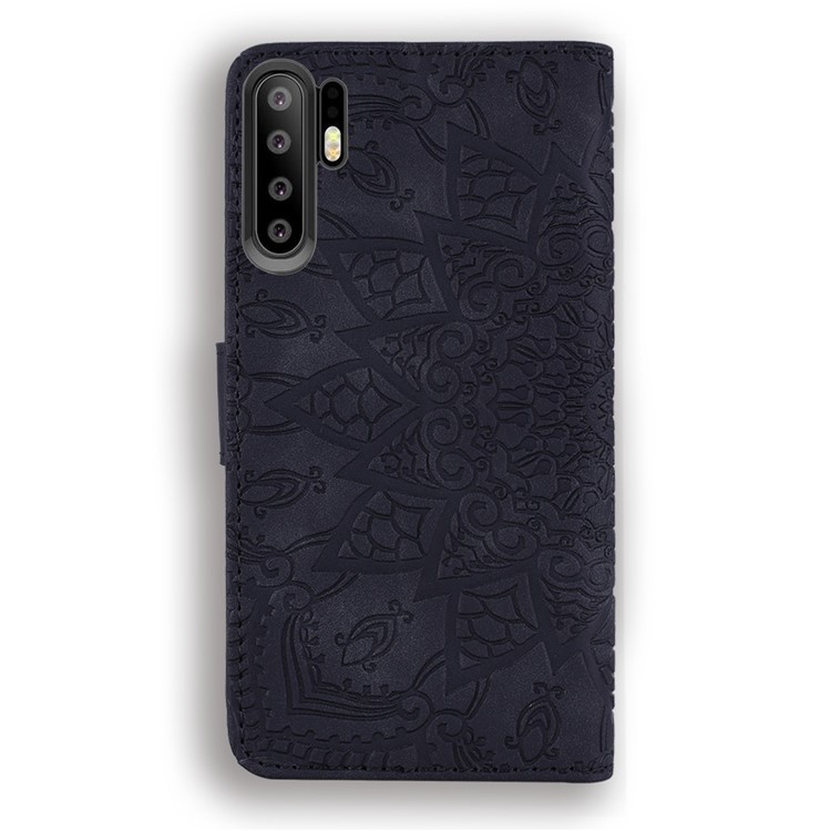 Imprint Mandala Flower Stand Wallet Leather Case Shell Cover for Huawei P30 Pro - Black-5