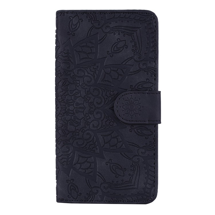 Imprint Mandala Flower Stand Wallet Leather Case Shell Cover for Huawei Y7 (2019) / Y7 Prime (2019) - Black-4