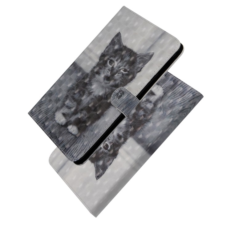 Portefeuille En Cuir De Style D'impression De Décor De Tache De Couverture De Comprimé De Support Pour Huawei Mediapad M6 8,4 Pouces - Chat-4