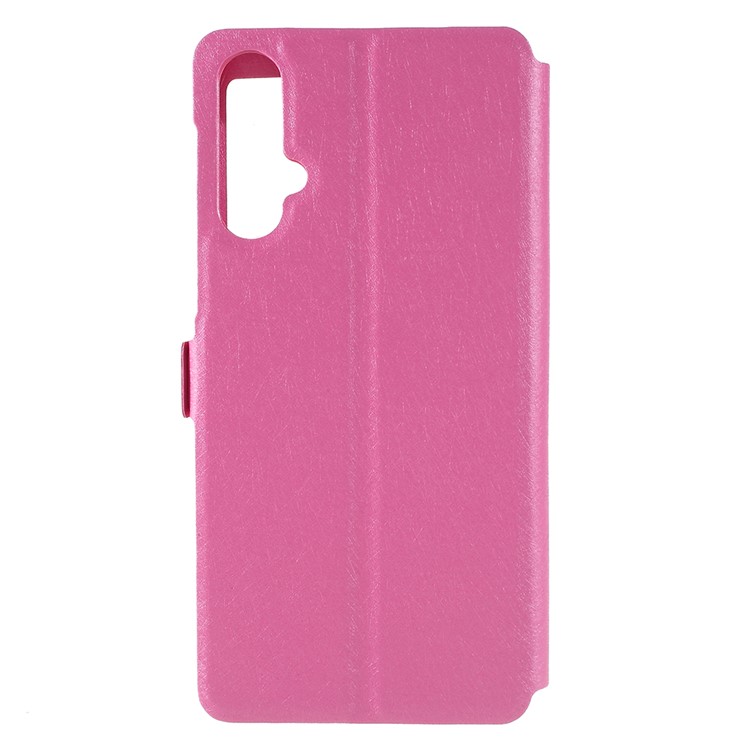 Silk Skin Dual View Window Leather Flip Shell for Huawei nova 5 / nova 5 Pro - Rose-10