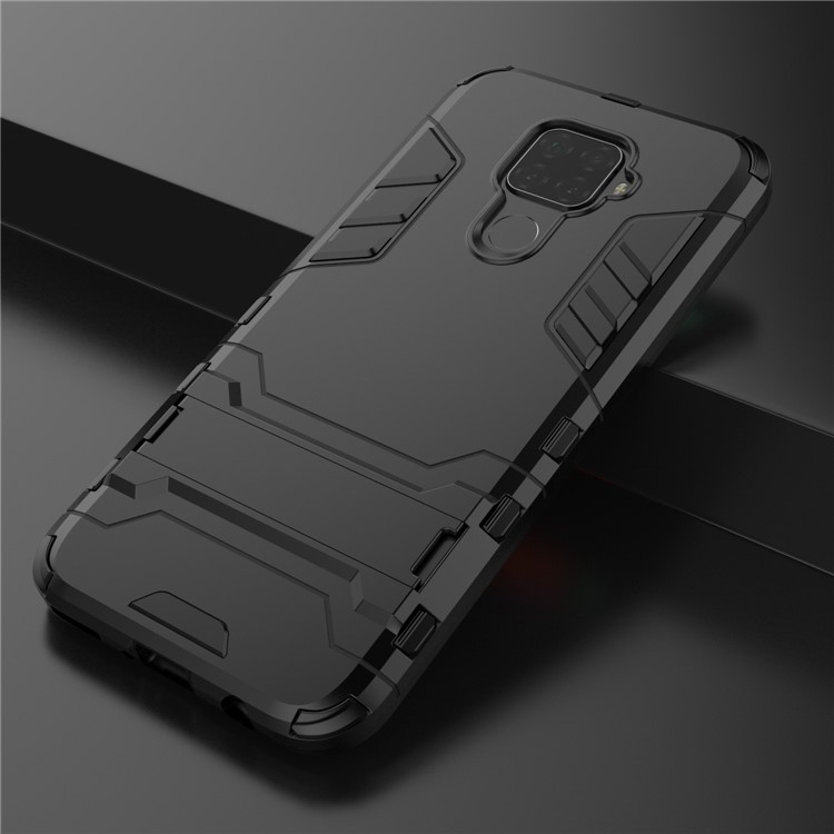 2-in-1 Plastic + TPU Hybrid Shell with Kickstand for Huawei Mate 30 Lite/Nova 5i Pro - Black-9