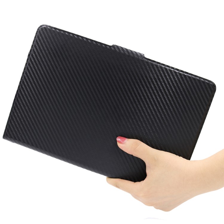 WY-1595A Ultra-thin Carbon Fiber Skin Stand Leather Tablet Cover for Huawei MediaPad M6 10.8-inch - Black-16