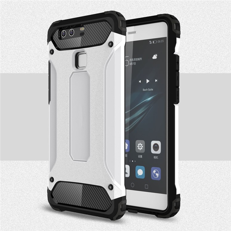 Armor Guard PC + TPU Hybrid Cover for Huawei P9 - White-1