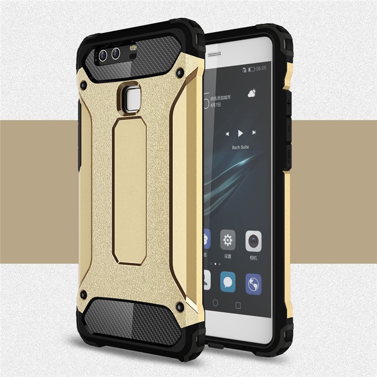 Armor Guard PC + TPU Combo Case Protector for Huawei P9 - Gold-1