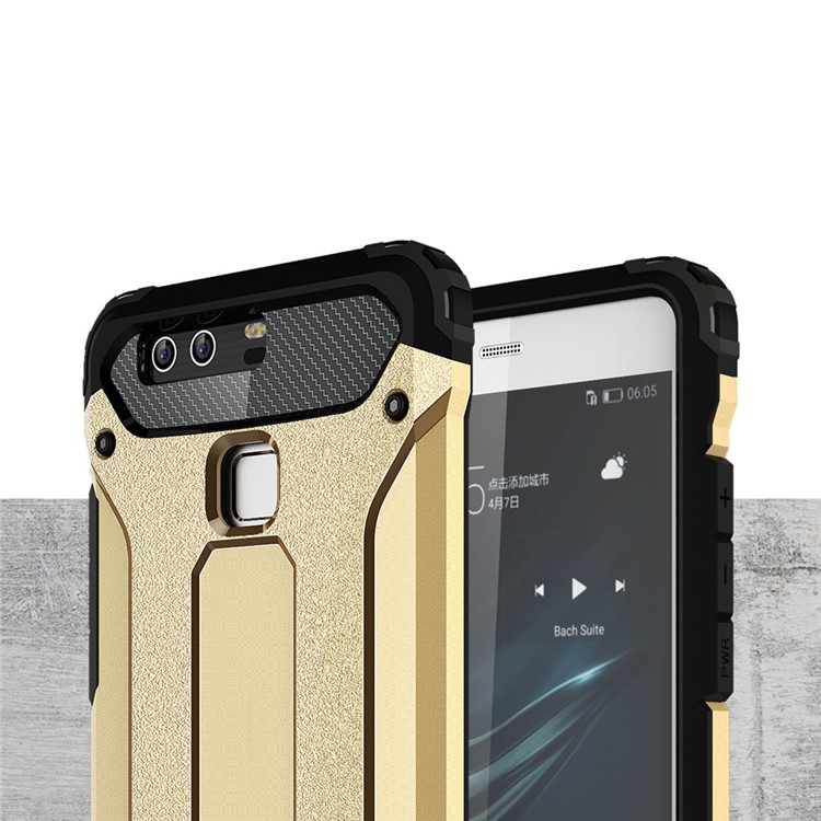 Armor Guard PC + TPU Combo Case Protector for Huawei P9 - Gold-2