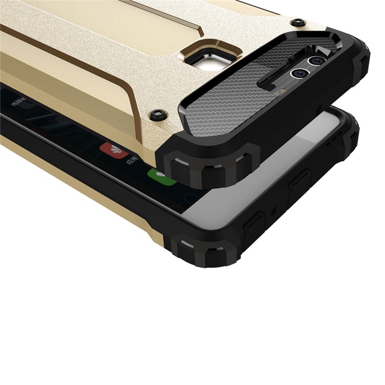 Armor Guard PC + TPU Combo Case Protector for Huawei P9 - Gold-4