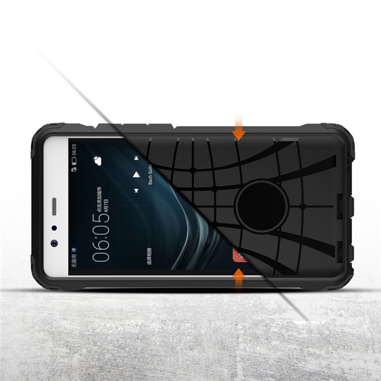 Armor Guard PC + TPU Combo Case Protector for Huawei P9 - Gold-8