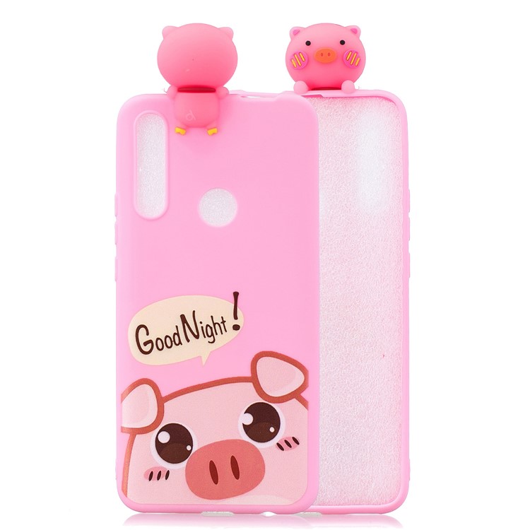 3D Animal Doll Decor Soft TPU Phone Shell for Huawei P Smart Z/Y9 Prime 2019 - Pig-1