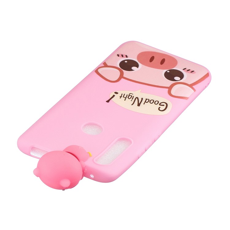 3D Animal Doll Decor Soft TPU Phone Shell for Huawei P Smart Z/Y9 Prime 2019 - Pig-5