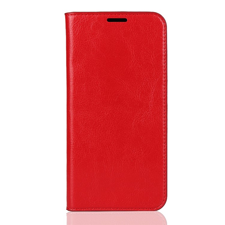 For Huawei P20 lite (2019) / nova 5i Crazy Horse Skin Genuine Leather Wallet Cell Shell - Red-2