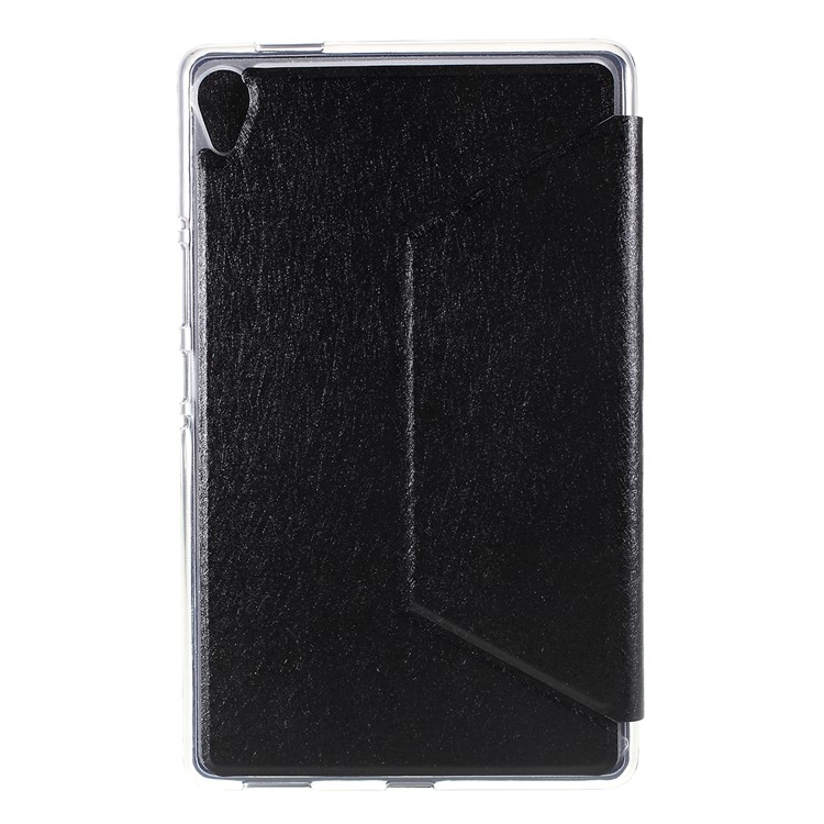 Silk Texture Tri-fold Leather Tablet Case with Stand for Huawei MediaPad M6 8.4-inch - Black-2