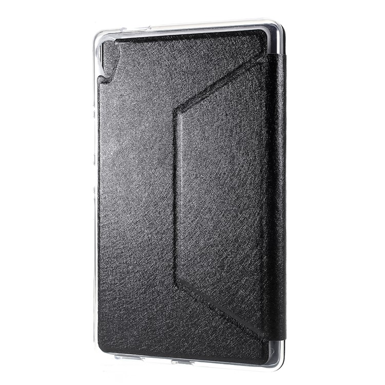 Silk Texture Tri-fold Leather Tablet Case with Stand for Huawei MediaPad M6 8.4-inch - Black-3