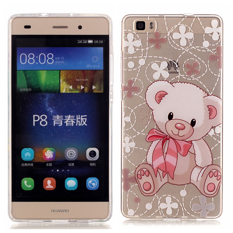 High Clear TPU & IMD Skin Case for Huawei Ascend P8 Lite - Adorable Bear-1