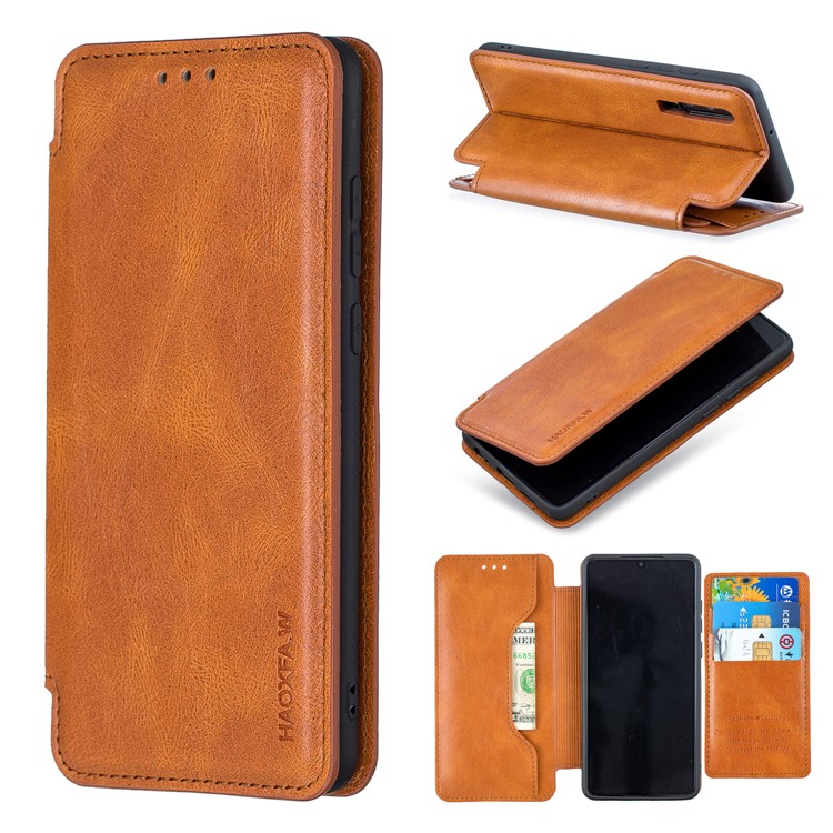 HAOXFA.W Removable Card Slots Flip Leather Wallet Phone Case for Huawei P30 - Brown-1