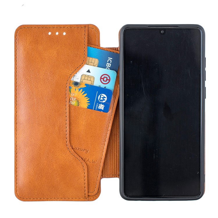 HAOXFA.W Removable Card Slots Flip Leather Wallet Phone Case for Huawei P30 - Brown-11