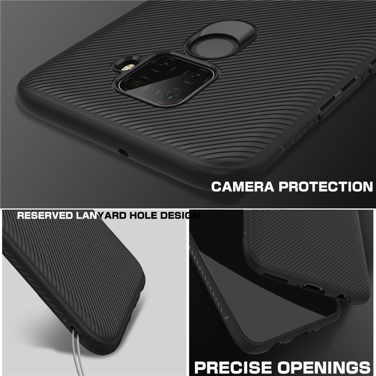 Jazz Series Twill Texture TPU Back Cover Phone Casing for Huawei Mate 30 Lite / nova 5i Pro - Black-4